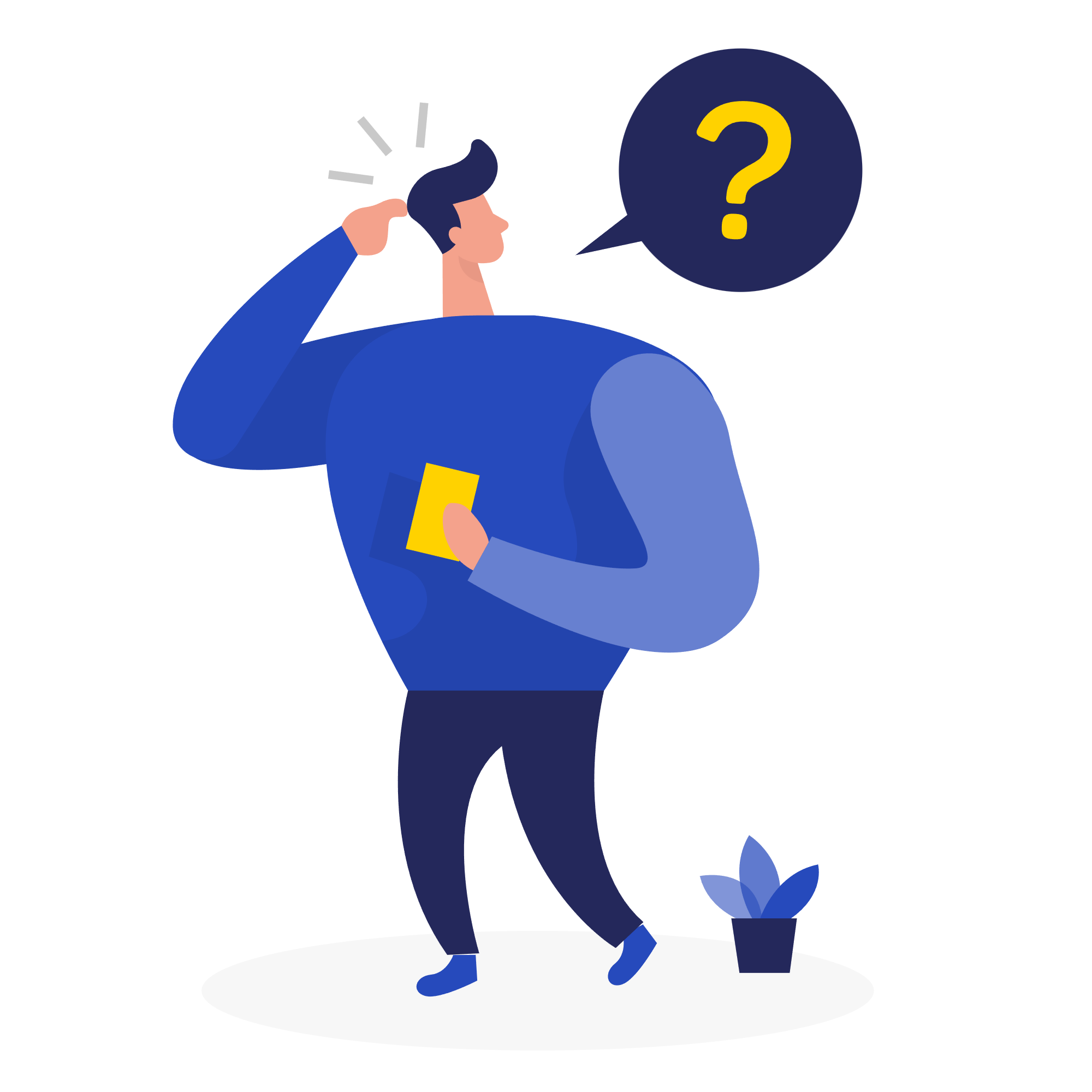 A person considering a question
